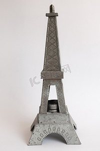 欧洲矢量摄影照片_模型艾菲尔铁塔锌白色背景。