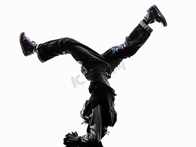 霹雳金刚摄影照片_嘻哈杂技霹雳舞者霹雳舞年轻人倒立