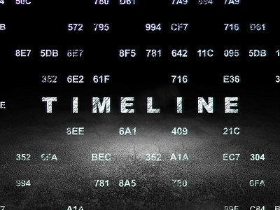 时间轴概念：grunge 暗室中的时间轴