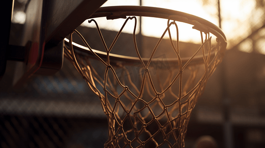 篮球篮筐的特写镜头