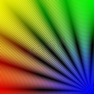 黄色五角星边框摄影照片_抽象彩虹同心螺旋角