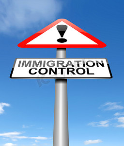 移民控制概念。