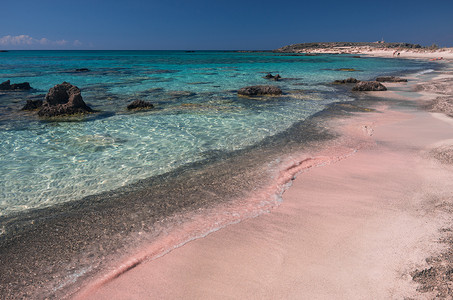 Elafonisi 海滩的粉色沙滩