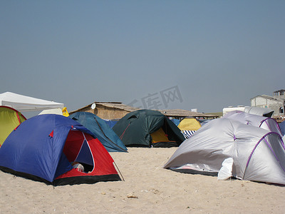 沙滩露营