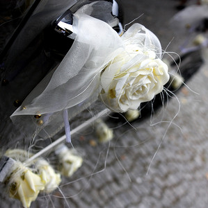 婚礼装饰的新娘车。