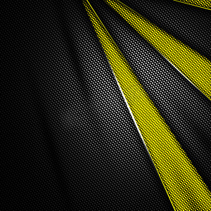 黄色和黑色碳纤维背景。