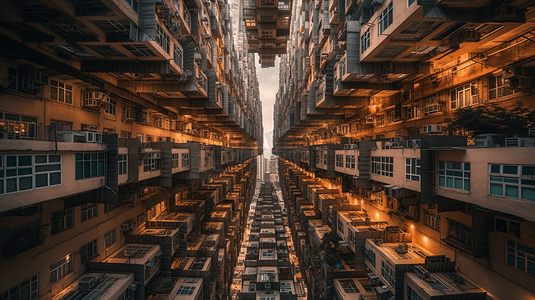 中金色摄影照片_香港中港城科技金融建筑外景