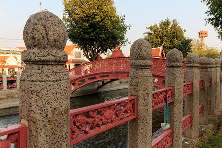 泰国风格，泰国曼谷大理石寺运河桥