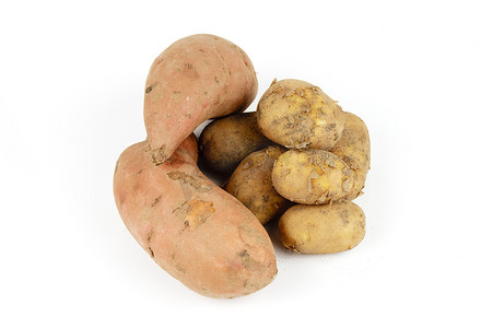 煮红薯摄影照片_土豆和红薯