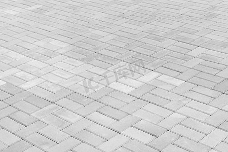 砖路面摄影照片_灰色铺路板城市街道路地砖纹理背景