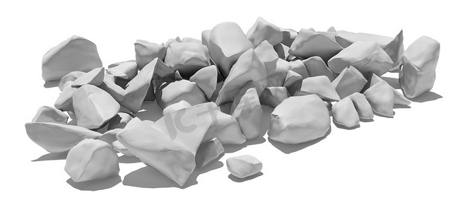 孤立在白色背景上的一堆石头