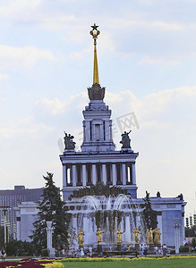 金边立体国潮框摄影照片_国民经济成就展，俄罗斯，莫斯科，VDNH (VVC)