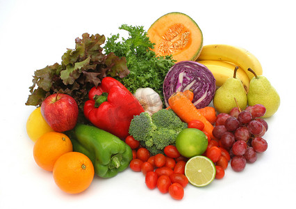 五颜六色的新鲜蔬菜和水果