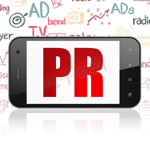 营销理念： 展示 PR 的智能手机