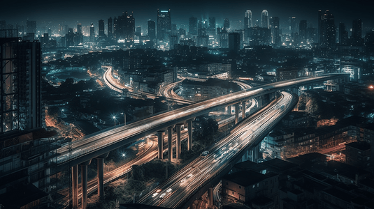 上海延安路立交桥城市夜景