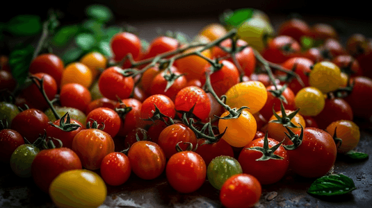 西红柿背景的混合白色木桌背景上美丽多汁的有机红番茄清洁饮食概念复