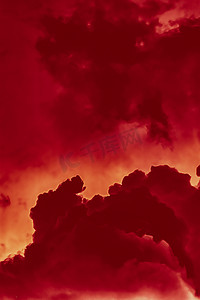 热火火焰或红云作为极简主义背景设计