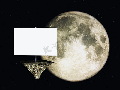 月亮流星摄影照片_标志和月亮