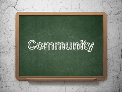 学校社区摄影照片_社会网络概念： 黑板背景上的社区