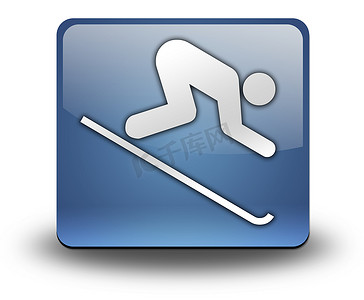图标、按钮、象形图速降滑雪