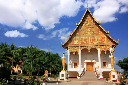 老挝万象 Pha That Luang 建筑群的寺庙