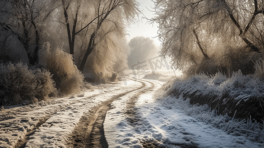 水凝结摄影照片_雪景