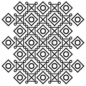 十字架、正方形和圈子的抽象样式
