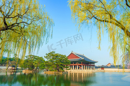 景福宫在春天，韩国。