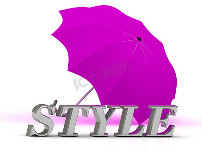 STYLE-银色字母和伞的铭文