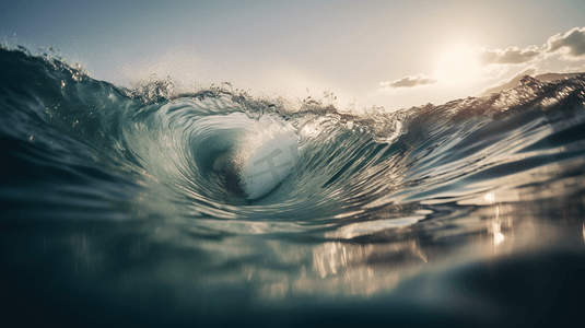 海洋中海浪的模糊照片