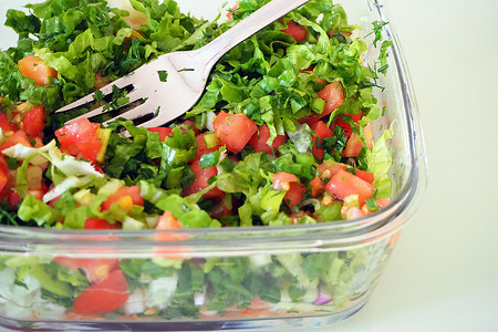 健康的生活方式，减肥沙拉，特写混合沙拉，