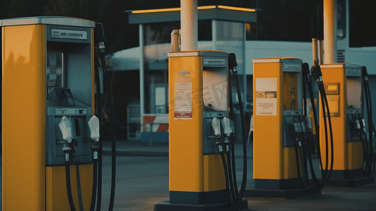 汽车加油站的汽车装满燃料液化石油气
