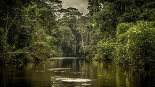 南美洲亚马逊雨林的鸟瞰图