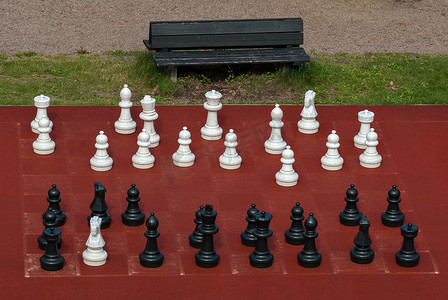 大型户外国际象棋。