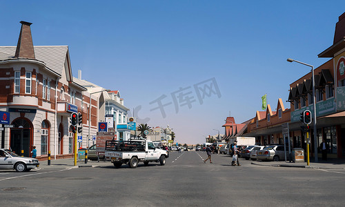 海港风景摄影照片_纳米比亚斯瓦科普蒙德市的街道