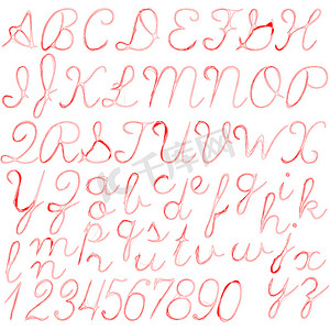 红色抽象字母表