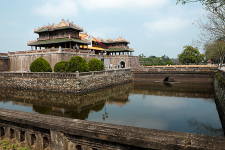 顺化城堡，文化遗产，Dai Noi，越南，ngo mon