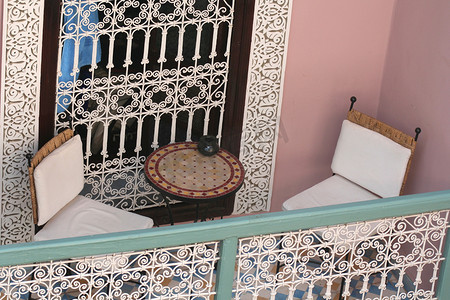 摩洛哥里亚德的阳台