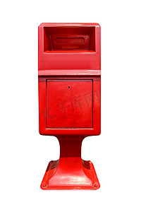 孤立在白色背景上的红色邮箱。