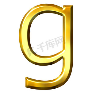 3d 金色字母 g