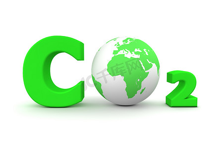 气候班花摄影照片_全球二氧化碳 CO2 - 绿色