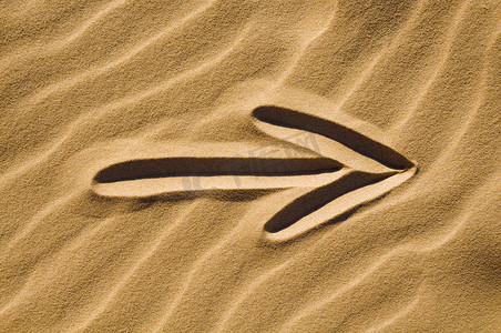 沙滩上的箭头标志