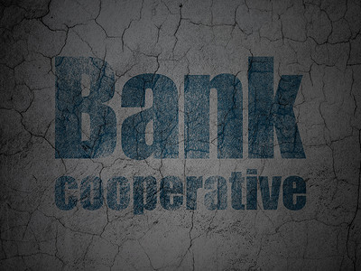 银行概念： 垃圾墙背景上的银行合作