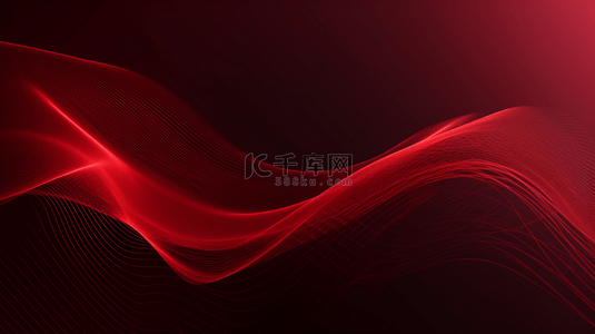 抽象红色背景图片_带有线条和曲线的红色抽象背景