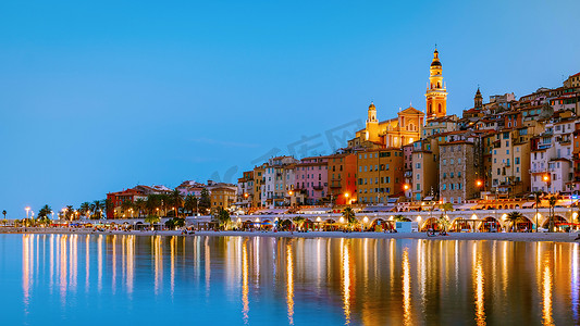 Menton France,Cote d Azur France, View on old part of Menton, Provence-Alpes-Cote dAzur, 法国