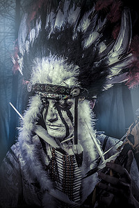 美国印第安战士，部落首领。
