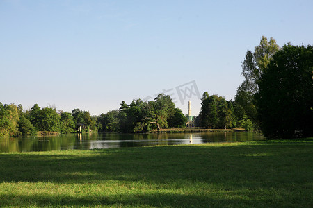 公园里的湖，莱德尼采的城堡
