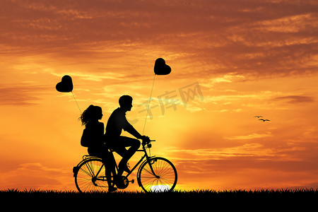 喜欢在日落时骑自行车
