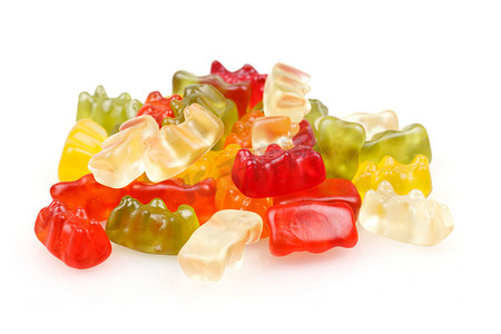 软糖摄影照片_软糖熊，五颜六色的果冻熊糖果套装