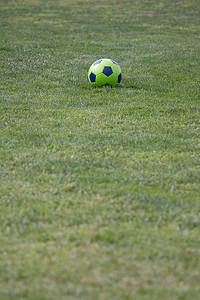 绿草上孤立的足球
